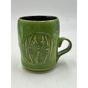 Green Dragon Ceramic Pottery Mug Artist Signed Gustavo Tavares Barceloni